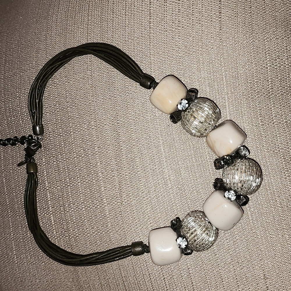 New Chico's Chunky Beads & Rhinestones Necklace NWOT